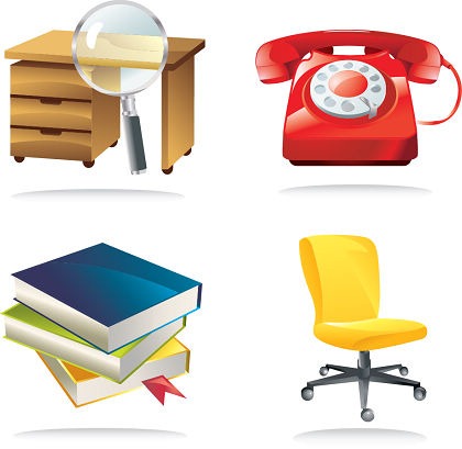 4 Office Related Vector Icons