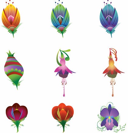 9 Illustrated Vector Flowers