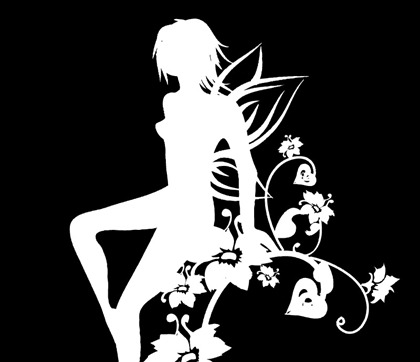 black and white vector. Vector Black and White Girl