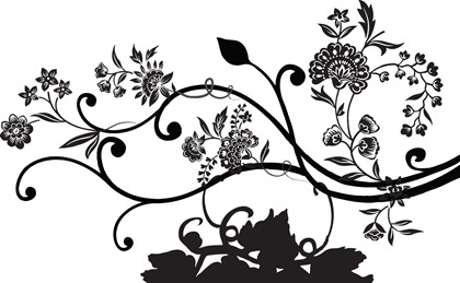 Flower Wallpaper on Black Floral Vector   Free Vector Graphics   All Free Web Resources