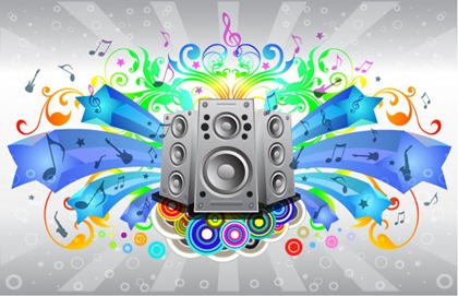 Detailed Sound Free Vector Illustration with Rainbow Gradient