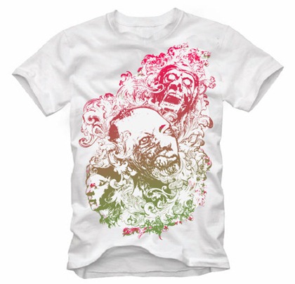 Floral Zombie Nightmare Free T-shirt Design