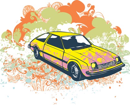 Free Grunge Car Vector Graphic