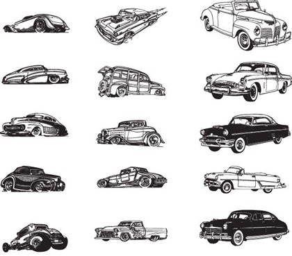 Free  Photo on Various Vintage Car Vector Collection  Set Of Cars Vector