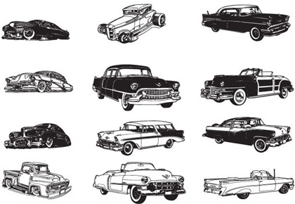  Pics on Various Vintage Car Vector Collection Set Of Cars Vector