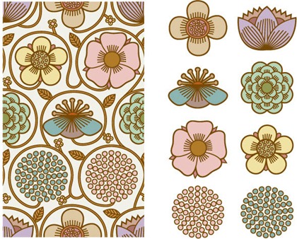Beautiful background pattern vector material Series 2