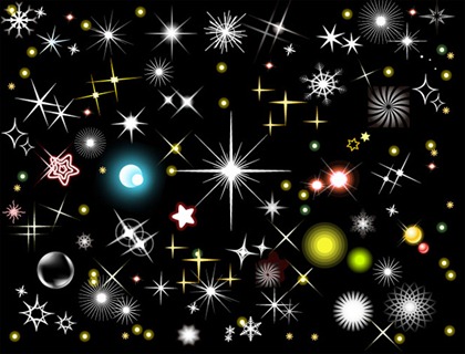 Multi-element vector material style flashing stars