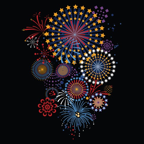 Vector brilliant fireworks (5)
