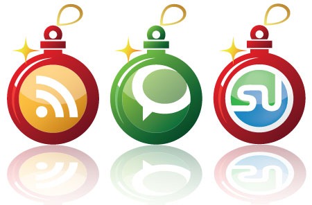 Early Christmas Social Networking Vector Icons Preview
