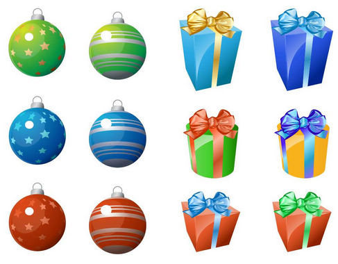 Free Christmas Ornaments and Gifts Icons