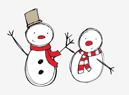 Free Christmas In Winter Sketches Vector Graphics