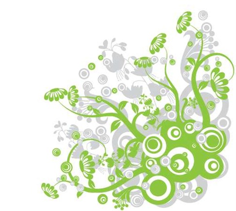 Building Vector Free on Free Green Floral Vector   Free Vector Graphics   All Free Web