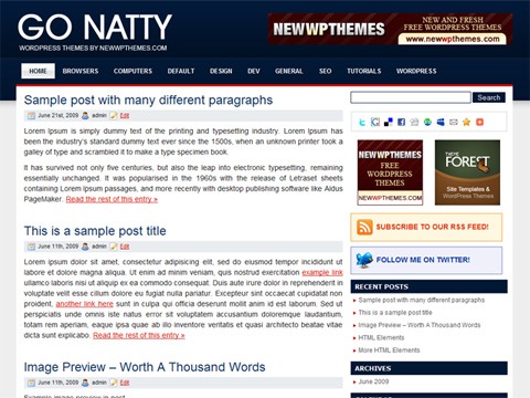 Free WordPress Theme - Go Natty Preview