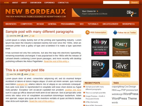 Free WordPress Theme - New Bordeaux Preview