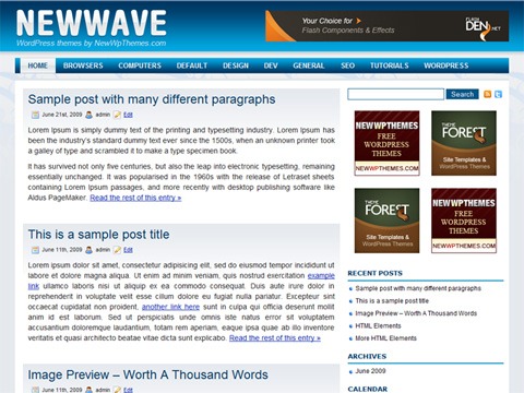 Free WordPress Theme - New Wave Preview