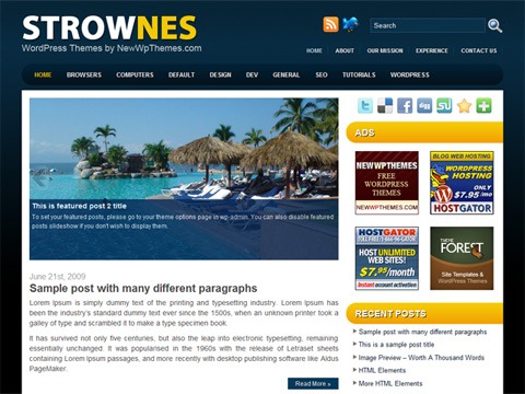 Free WordPress Theme - Strownes Preview