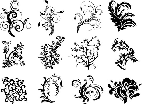 Free Vector Stickers on Free Vector Floral Curves   Free Vector Graphics   All Free Web