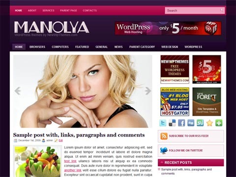 Free WordPress Theme - Manolya Preivew