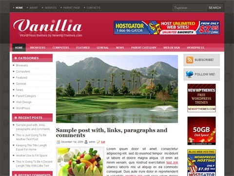 Free WordPress Theme - Vanillia Preview Free WordPress Theme - Vanillia Preview