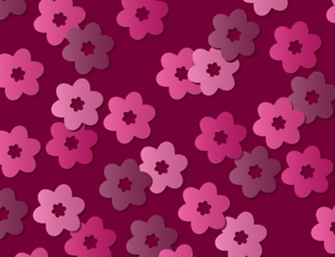 Pink Retro Floral Vector Pattern Preview
