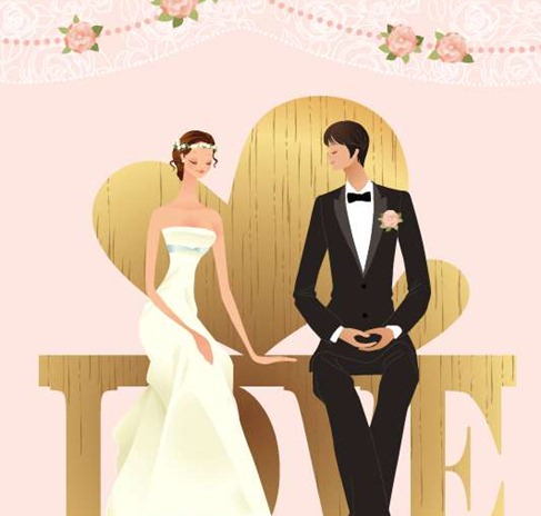 wedding card vector