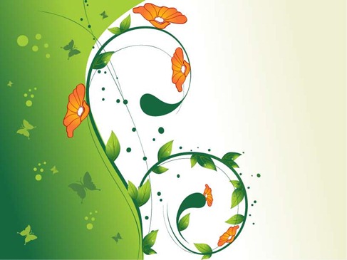 Green Swirl Floral Vector illustration 2 Preview