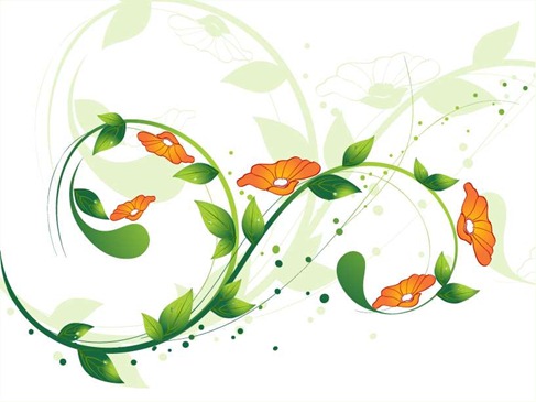 Green Swirl Floral Vector illustration Preview
