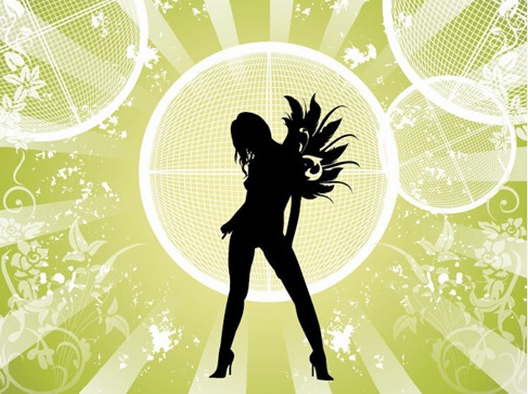 Girls Fashion on Free Vector Fashion Girl With Abstract Background Free Vector