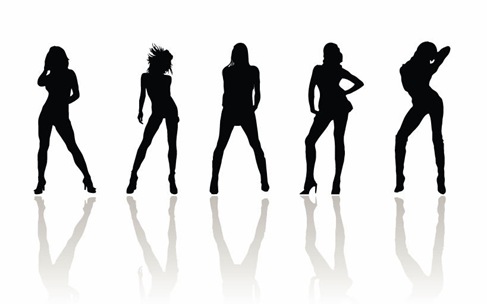 Vector-Beauty-Woman-Silhouettes. Name: Vector Beauty Woman Silhouettes