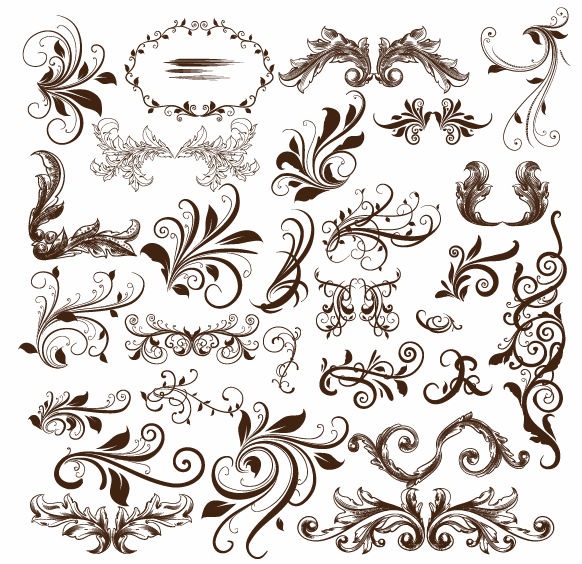 clip art free swirl. Swirl Floral Element Vector