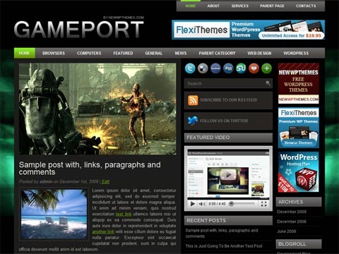 Free WordPress Theme - Gameport Preview Free WordPress Theme - Gameport Preview