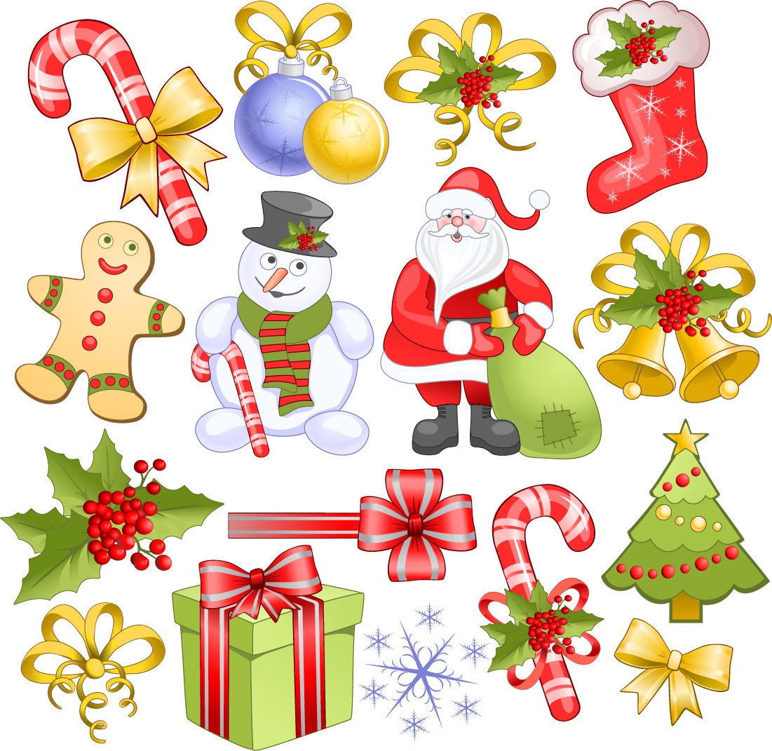 Christmas Elements Set Vector Free Vector Graphics All