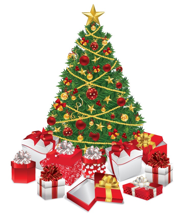 free clipart christmas tree with presents - photo #6