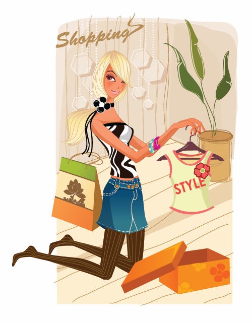 psd clipart- fashion shopping girl - photo #11