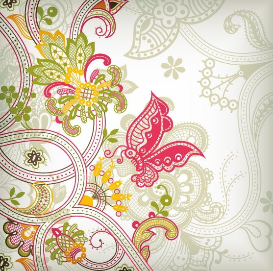 Vintage Flower Pattern Background Vector Art Free Vector Graphics