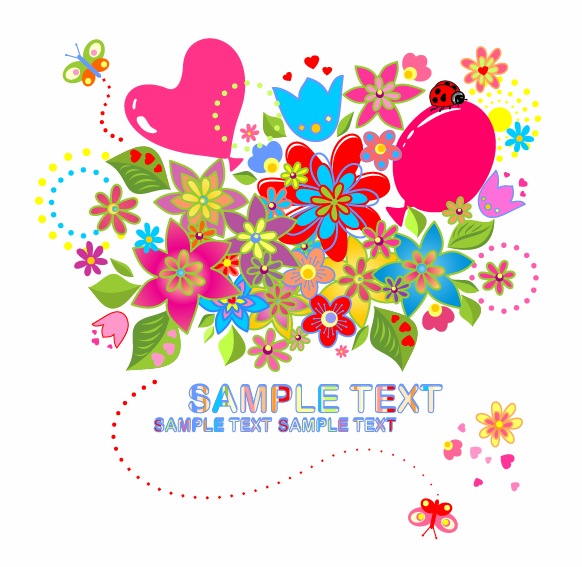 Vector Flowers and Butterfly Free Vector Graphics All Free 