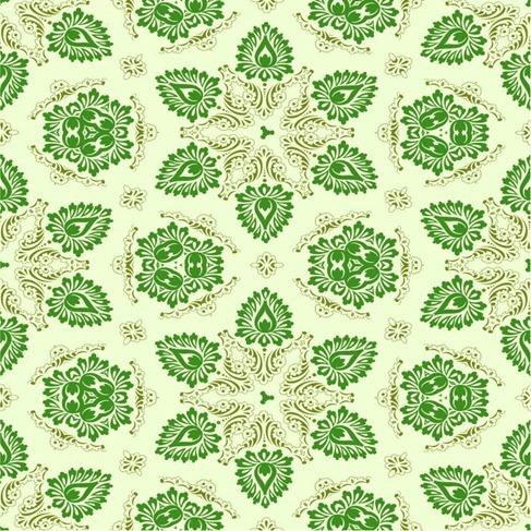 Vector Green Seamless Floral Ornament