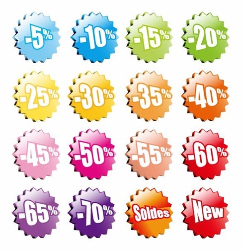 Vector Stars for Percent Discount Sale