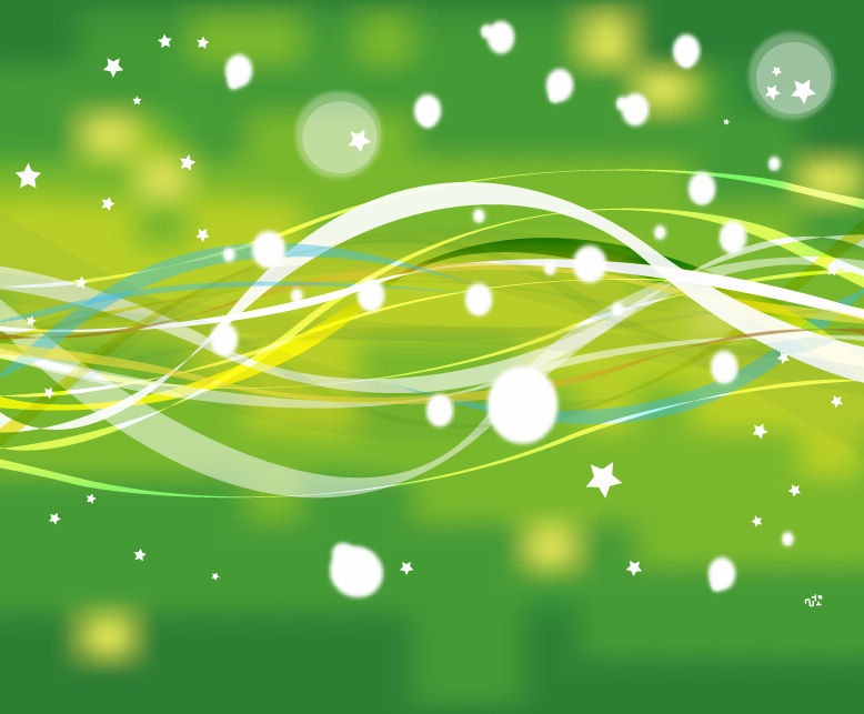 Abstract Green Nature Line with Stars Vector Background | Free Vector