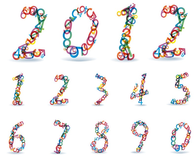 Abstract Colorful Rainbow Numbers | Free Vector Graphics | All Free Web