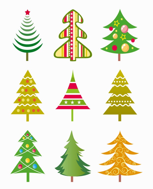 Christmas Tree Vector Illustration Set Free Vector Graphics All Free Web Resources For Designer Web Design Hot
