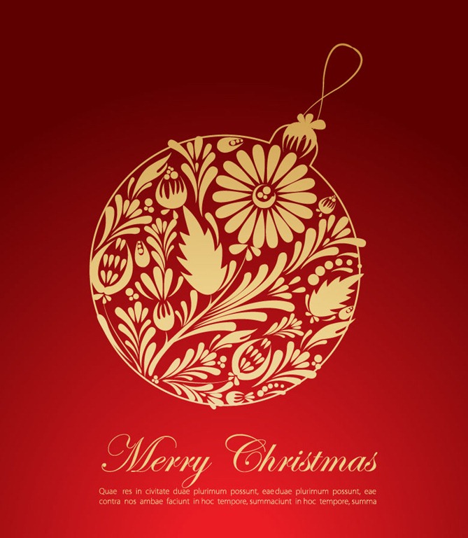 Name: Christmas Red Greeting Card Vector Graphic