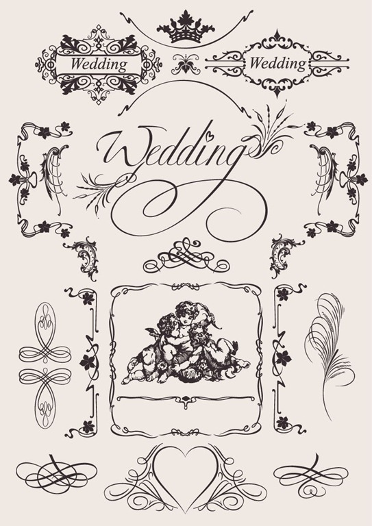 Name Vector Vintage Wedding Pattern Elements Homepage Wedding Dresses 
