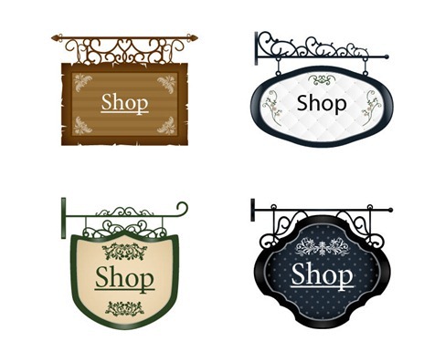 Vintage Signboard Vector Set 2 | Free Vector Graphics | All Free Web