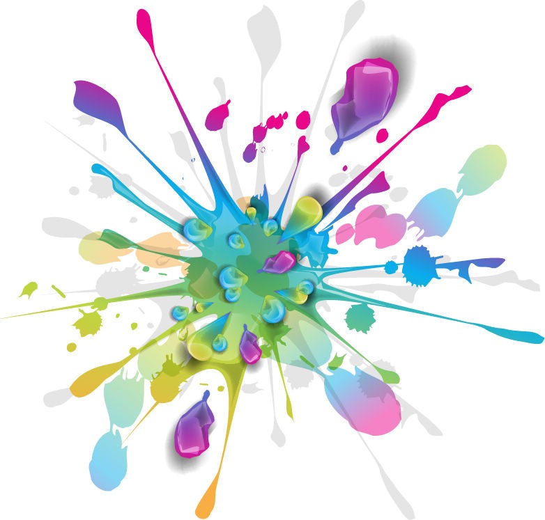 Splashes of Colorful Ink Vector Art | Free Vector Graphics | All Free