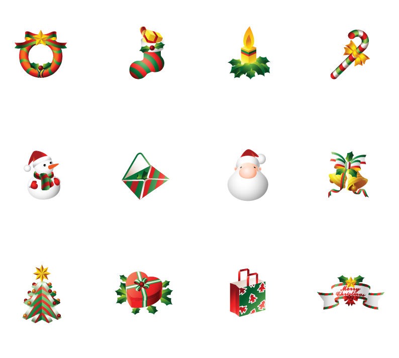 Download Vector Set of Christmas Icons | Free Vector Graphics | All ...