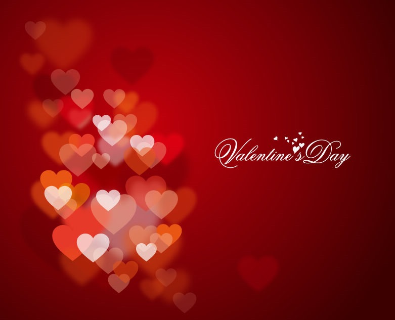 Happy Valentine's Day with Lights and Hearts in Background | Free ...