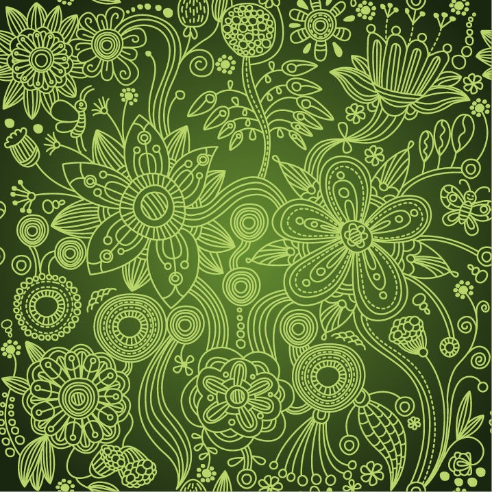 Green Floral Seamless Background Vector Illustration Free Vector Graphics All Free 