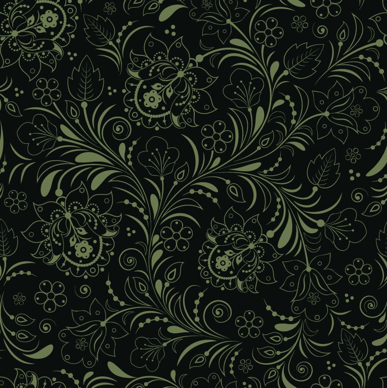 Seamless Floral Background Dark Green | Free Vector Graphics | All Free