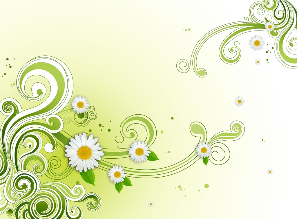 Green Floral Flower Background PSD | Photoshop | All Free Web Resources